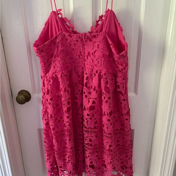 🎁3/$30🎁 Elegant Party Hard Pink Lace Dress - Picture 2 of 4